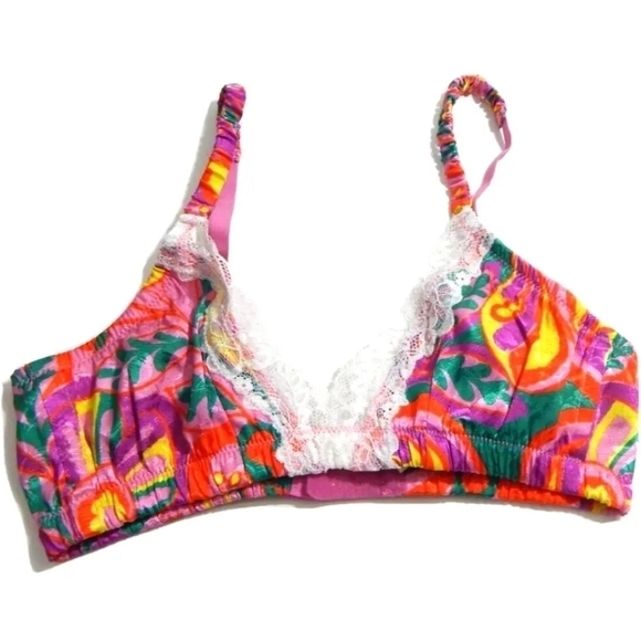 Kilo Brava Floral Satin Triangle Bralette - Picture 1 of 3